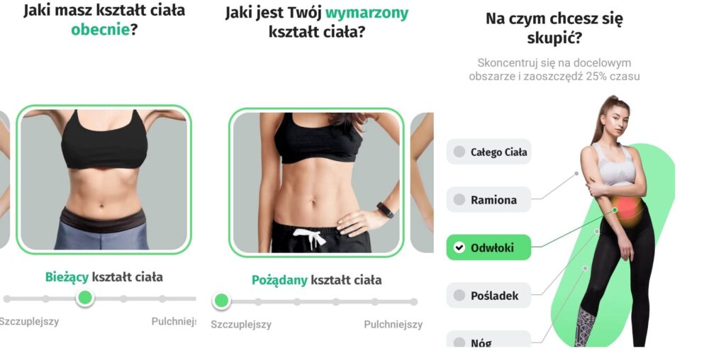 wstęp do aplikacji schudnij w 30 dni - cele sylwetkowe