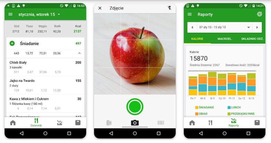 aplikacje do liczenia kalorii - fat secret screenshoty