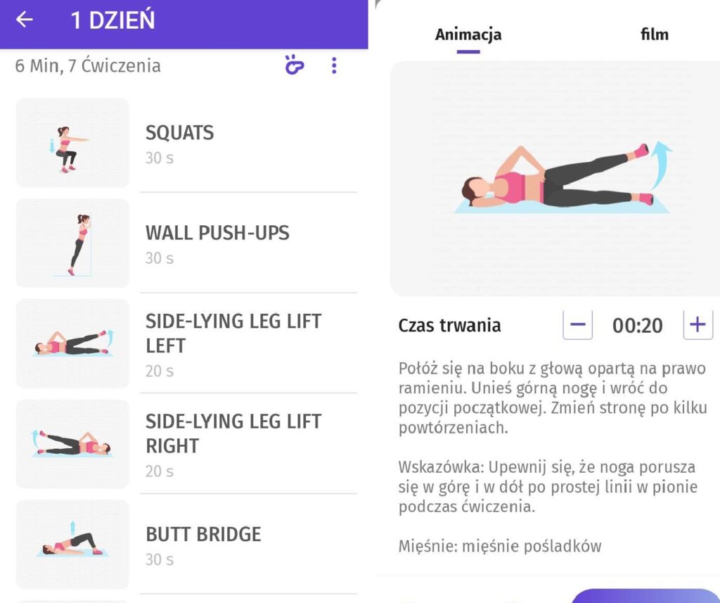 aplikacje do ćwiczenia w domu opisy ćwiczeń
