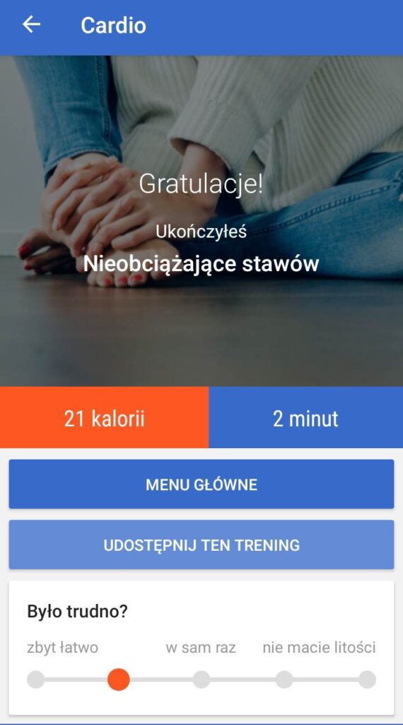 Ocena trudności treningu ocena treningów hiit w aplikacji