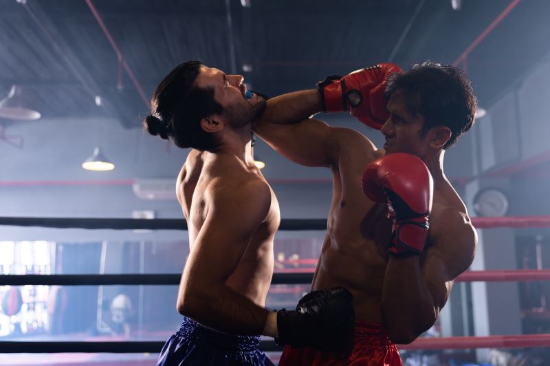 sport walki - tajski boks podczas walki